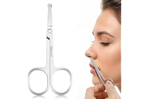 LLOUSSAK Ciseaux professionnels inoxidables pour poils et barbe, ciseau à moustache avec pointes arrondies