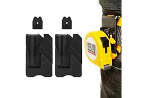 FADBUDSS 2 Pack Tape Measure Holder for Belt, Universal Tape Measure Belt Clip, Quick-Draw Quick-Lock Low-Profile Measuring Tape Holder Set for Pouch Pocket, Electrician Carpenter Plumber Accessories