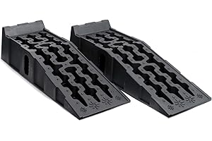 Wiltec Lot de 2 Rampes Voiture d’accès – 900 x 330 x 220 mm – Charge 6 T – en Plastique – HDPE – Surface Anti-dérapante – Cales de Roue véhicule Chargement accès Caravane Camping Car Remorque