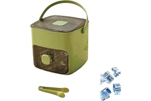 MEISO Machine à glaçons à Pression, 48 Compartiments Appuyez sur Type Ice Cube Maker, Bac À Glaçons Pour Congélateur Avec Récipient, Réutilisable pour les Cocktails et le Jus de Café (Vert)