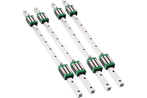 GooEquip Linearführung 4 Stücke HGR 20-400mm Linearschiene mit 8PCS Gleitblock für 3D Drucker, CNC Maschine, Elektrische Geräte, Medizinische Maschinen