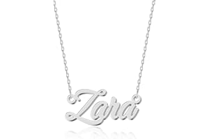 UMAGICBOX Exquisite Personalized Name Necklace|Choose from 14 Font Styles|Customizable 18K Gold Plated Stainless Steel & Sterling Silver Pendant|Unique Gift for Her