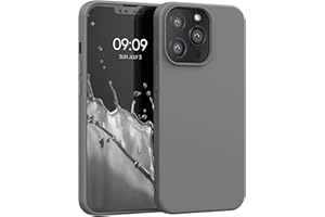 kwmobile Carcasa Compatible con Apple iPhone 13 Pro Funda de Silicona - Flexible con Interior de Microfibra - Suave Protector antigolpes - Polvo de Piedra
