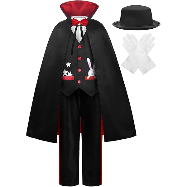 Kit Petit Magicien – Chapeau Haut De Forme Noir + Baguette Magique Noire Et Blanche – Premier Tour De Magie
