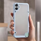 CaseOnn Nothing CMF Phone 1 Kılıf Kamera Korumalı Darbe Emici Şeffaf Arka Kapak Bebe Mavi [CMF Phone 1 ile Uyumlu]