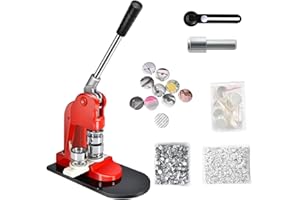 TANGZON Badge Maker Machine, 25mm Punch Press Machine with 1000 Parts and Circle Cutter, Solid Metal Handmade Badge Making Kit