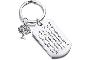 ENSIANTH Unbiological Sister Gifts Thank You For Being My Unbiological Sister Keychain Friend Gifts Friendship Jewelry Soul Sisters Gifts for BFF