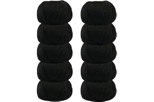 DELFINO WOLL DOLOMITI Tiglio 10 Gomitoli Lana Merinos 50g - Disponibile in più Colori e Spessori - Filato Colore Nero (1000) - 85% Lana Merinos, 15% Microfibra - 100% Made in Italy (1000)