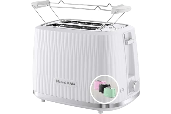 Russell Hobbs 2 skivor (6 rostningsnivåer, höglyftsfunktion, inställningar för fryst bröd, uppvärmning och stoppfunktion, uppvärmningsgaller ingår, texturerad exteriör Grön) Eden 27374-56