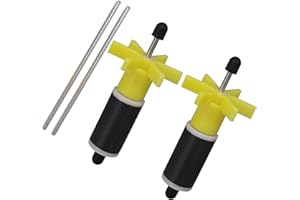 logyues Submersible Pump Impeller Rotor Yellow 16mm Replacement Parts with Shaft Set of 2