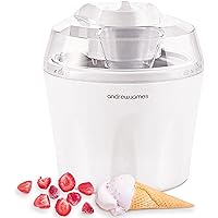 Andrew James Ice Cream Maker Machine Frozen Yoghurt Sorbet Maker, Detachable Ice-Cream Mixing Paddle, Professional Ingredient