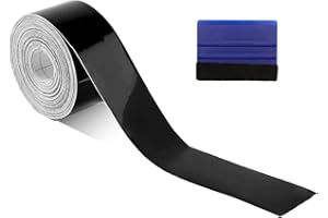 Cncedi Kit de cinta de vinilo negro brillante, cinta de vinilo antiarañazos, autoadhesiva, protectores de umbral de puerta, para la mayoría de los molduras de ventanas de automóviles (3 cm de ancho x