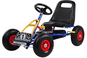 KETTLER Kettcar Retro I Tretauto mit Luftreifen I für Kinder ab 3 Jahren I Retro-Design I Handbremse (Blau)