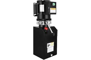 OldFe Pompa idraulica da 14 l, 220 V, gruppo idraulico, 25,2 kg, pompa idraulica elettrica con serbatoio in metallo, ferro, colore nero