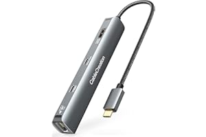Hub USB C, Dock HDMI 4K 60Hz z adapterem LAN Ethernet Multiport do Steam Deck, 100 W PD, 2 x USB 3.0, CableCreation Stacja dokująca do MacBook Air M1, do iPada Pro, Surface, XPS aluminiowa obudowa