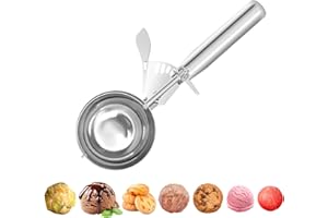 ZJHFC Ice Cream Scoop 7 cm, Extra Large Cookie Scoop for Baking, 18/8 Stainless Steel Cupcake Scoop with Trigger for Baking, Mashed Potatoes, Cookie Dough, Meatball, Melon, Fruits, 24 TSP / 8 tbsp / 118ml