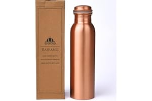 RAJRANG BRINGING RAJASTHAN TO YOU Botella de agua de cobre, recipiente con diseño a prueba de fugas de 34oz, jarra de yoga para deportes, salud, Ayurveda, 1000 ml
