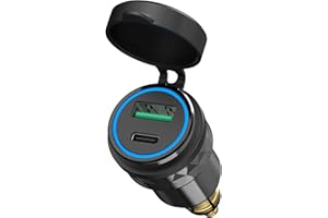 QIDOE Adapter gniazda wtykowego 30 W PD USB C do BMW motocykla DIN Hella wtyczka UE: PD i QC 3.0 gniazdo USB, wodoszczelne gniazdo zapalniczki samochodowej, ładowarka do łodzi i samochodów ciężarowych,