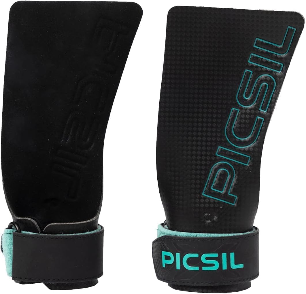 PICSIL Calleras Falcon para Cross Training, Fibra de Carbono, Uso con Magnesio, Agarre en Todas Superficies y Tipo de Barras