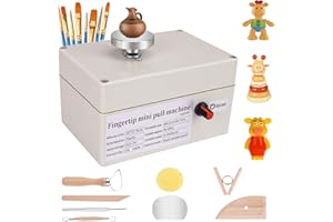 Yofuly Macchina per ceramica USB con 6 strumenti per modellare la ceramica, 2000 giri/min, mini macchina per la produzione di argilla, ceramica fai da te per insegnamento scolastico, uso domestico
