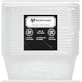 MERCHARII 10 × 650ml Plastic food containers with lids, Microwave, and freezer-safe, Heavy-duty, Rectangular, BPA-free, Reusable and Recyclable (650ml)