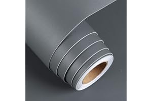 FunStick Vinilo Adhesivo Muebles Cocina Impermeable Papel Adhesivo para Muebles Gris 30CM x 5M Vinilos para Muebles Papel Pintado Autoadhesivo para Muebles Armario Mesa Encimera Cajón Gabinete