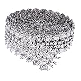 Material: Plástico MagiDeal 5 Yardas Cinta De Cristal Flor De Diamante Imitación Accesorios para Costura Decoración Artesania 27mm - Plata