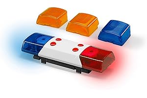 bruder 02802 - Accesorios Módulo de luz y sonido con 4 funciones, pilas, adaptador - 1:16 ruido de motor, sirena de policía, bomberos, camión, grúa, recogida de basuras, quitanieves