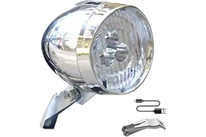 VGVGAJ Bikes Front Light | USB Charging Headlight With 3 Led Bulbs,Rechargeable Bikes Lights For Riding At Night, Retro Classic Bikes Headlight For Night Trips