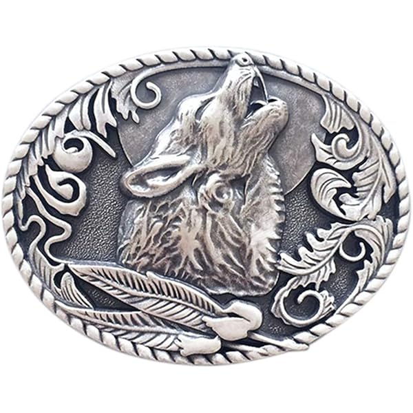 Piratenladen Buckle Heulender Wolf, Wolf, Western - Gürtelschnalle