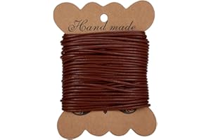 PH PandaHall 1 Roll 2 mm Cowhide Round Leather Cords For Bracelet Neckacle Beading Jewellery Making 10 meter / 11 Yard Brown