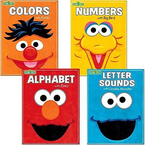 Sesame Street Workbooks Preschool (Set of 4 Workbooks -- Alphabet with Elmo, Letter Sounds, Numbers and Colors)