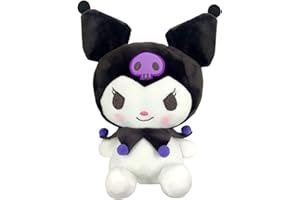BJPERFMS Kuromi Peluche, Kuromi Plush Doll, 25CM Bambola Peluche Kuromi, Pupazzo Kuromi, Animali di Peluche Kuromi, Plush Kuromi, Plushie Kuromi, Regali di Compleanno per Bambini Adulti e Fans (Grigio)