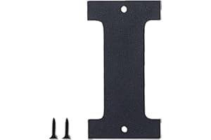 SANSHAOYE Hausnummern und Buchstaben aus Metall - wetterfeste schwarze Beschichtung, ideal zur Dekoration von Garten, Tür und Briefkasten, mit einfach zu montierendem Nagelset (25.4 cm, I)