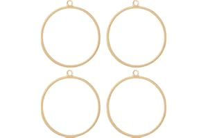Beebeecraft 20 Colgantes Redondos de Bisel con Parte Trasera Abierta Chapados En Oro de 18 Quilates Abalorios de Molde Hueco Circular de Latón con Lazo para Manualidades de Resina