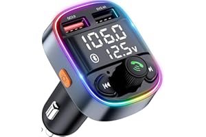 FLOVEME FM Bluetooth Transmitter Car Radio QC3.0 Quick Charge Car Adapter Handsfree Bluetooth 5.0, Supports TF Card and U-Disk