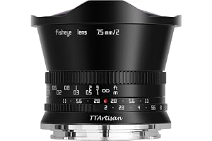 TTARTISAN APS-C 7,5 mm F2.0 Fisheye E-bajonett, ultravidvitobjektiv manuell lins för Sony A5000 A6000 A6400 A6500 NEX-5 NEX-7