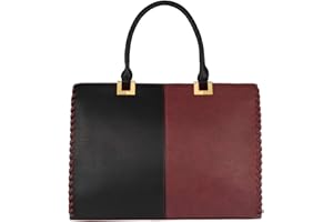 CRAZYCHIC - Sac à Main Femme Grande Taille - Cabas Fourre-Tout Cuir PU Porté Epaule Bandoulière Fille -Tote Shopper Format A4 Cours Travail Ville Business Scolaire Elégant Chic Tendance - Bordeaux