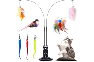 LDBKLGHJ Juguete Pluma de Gato Interactivo - Avance de pájaros y Gatos, Plumas de Repuesto con para Gatito Receptor Que se Divierte Jugando al Ejercicio