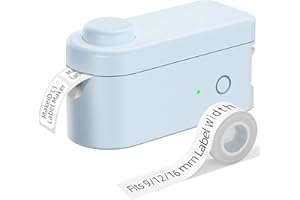 ‎MAKEID Makeid L1 Label Printer, Self-Adhesive Labelling Device, Bluetooth Portable Label Printer, Mini Label Printer for Home & Office, Print Size 9-16 mm (Blue)