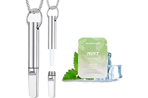 FZDM Breathing Necklace with Resistance, Anxiety Necklace, Breathing Necklace for Anxiety Relief, Breathing Exercises, Meditation, Christmas Valentine's Day Birthday Gift for Father, Women, Men