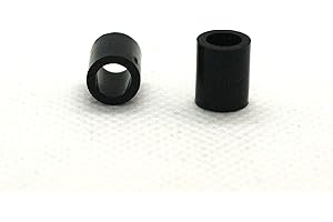 FIXITFLO 4 x Black Spacers. Nylon, cylindrical, not threaded, standoff washers/collars. M8 (8mm inner diameter) x 5mm length. (M8 x 5mm. Pack of 4)