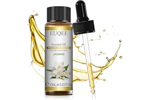 ‎EUQEE EUQEE Reines Jasminöl 10ml, Reines Naturrein Jasmin Öl, Aromatherapie Ätherische Öle für Diffuser, Entspannen, Duftöl für Kerzenherstellung
