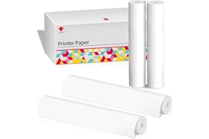 Phomemo A4 Thermal Printer Paper 4 Rolls, 210x297 mm, BPA Free, Compatible with Phomemo M832/M834 Portable Printer for Travel, Home, Photo, Invoice, Contract, 20 Sheets/Roll