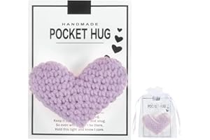 BRISKORE Pocket Hug Positive Geschenk, Trostspender Strickwolle Herz Puppe, Mutmacher Geschenk Beste Freundin Geschenke, Lustige Motivationsgeschenke für Freund Freundin Familie Freund Patient (Lila)