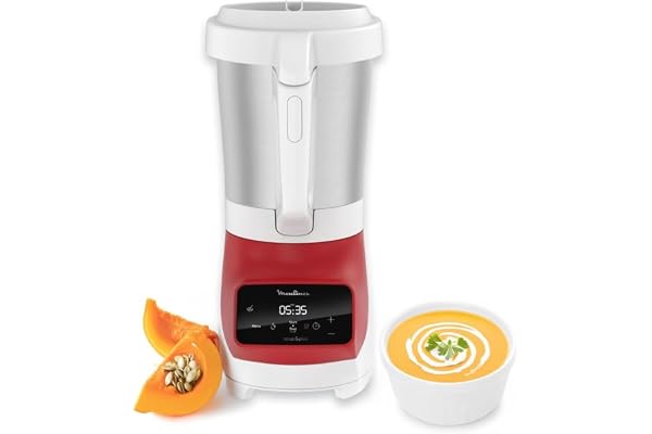 Moulinex Blender mixeur, Soupe maker, 1100 W, Bol 2 L, Lames inox, 3 programmes automatiques, Mode manuel, Mixage parfait, Soupes, Smoothies, Fabriqué en France, Soup&Plus LM924500