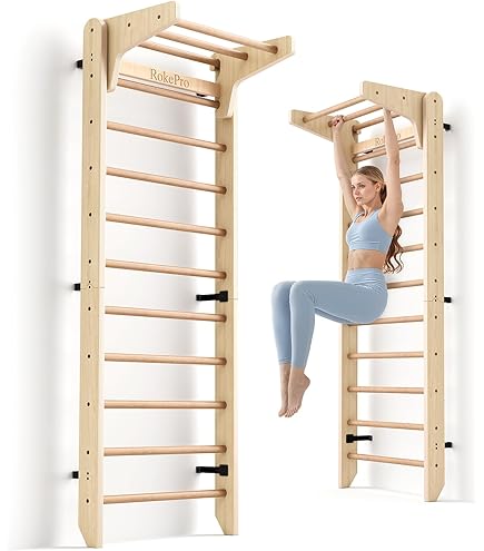 5Billion Houten gymnastiekringen, 28 mm dia, Olympische gymnastiekringen voor hoofdgymnastiek en fitness, goed voor spieropbouw, training en krachttraining