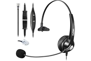 Callez RJ45 Casque Téléphone Fixe Mono avec Micro Anti-Bruit & Quick Disconnect, Casque Téléphonique Filaire Compatible avec Siemens Unify Openstage 30 40 60 80 Mitel/Aastra 5370 6867i 6773 Téléphone