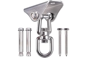 BENELABEL Besthouse Ganchos de Techo, Anclaje de Techo, SUS304 Acero Inoxidable, Rotación de 360 °, 4 Tornillos para Hormigón y Madera Yoga, Hamacas, Sillón Colgante, Sacos de Boxeo