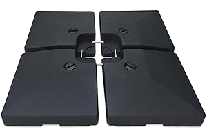 C-Hopetree 162kg Heavy Duty Base Weights Stand for Offset Cantilever Outdoor Patio Garden Parasol Umbrella, 4 Piece Set, Black